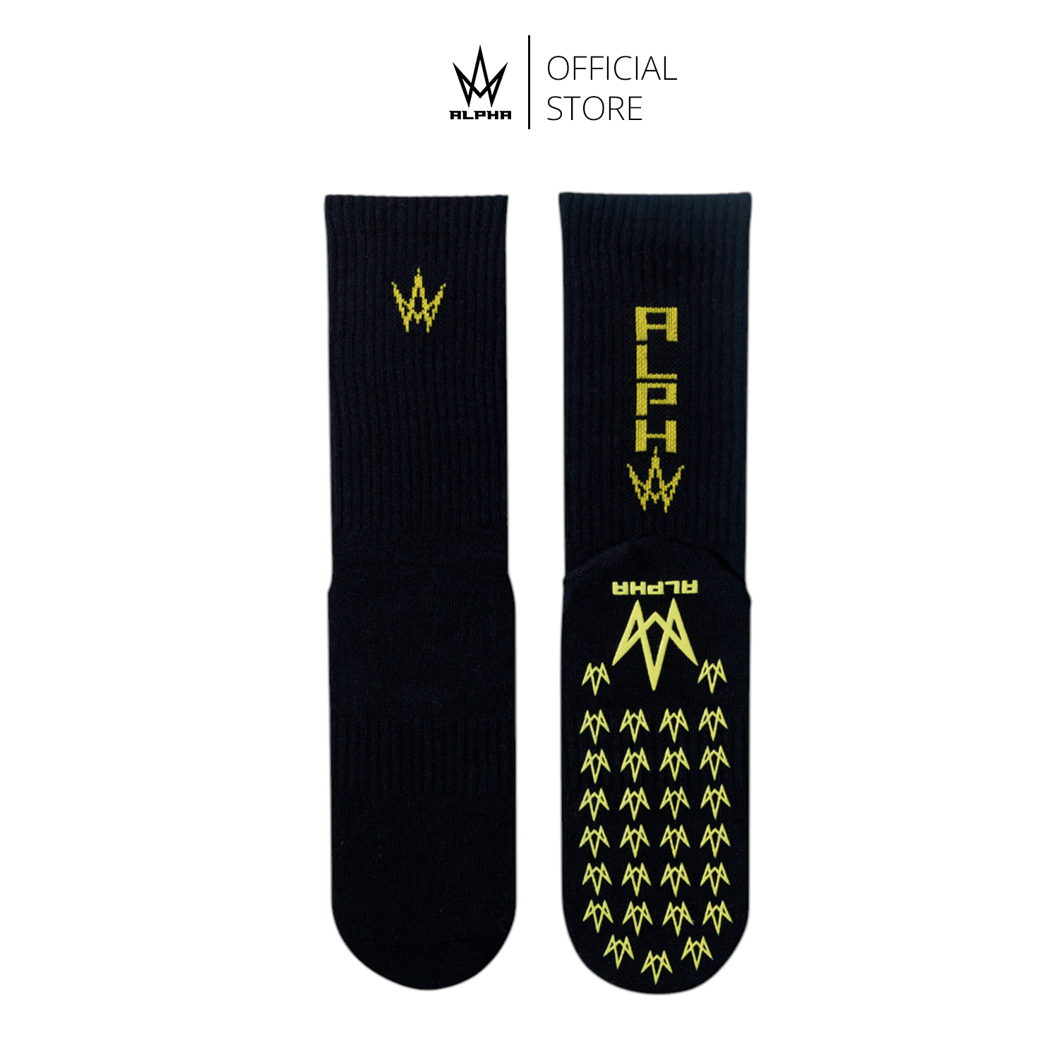 ALPHA Trainer Socks(Regular Grip Socks) (BLACK)