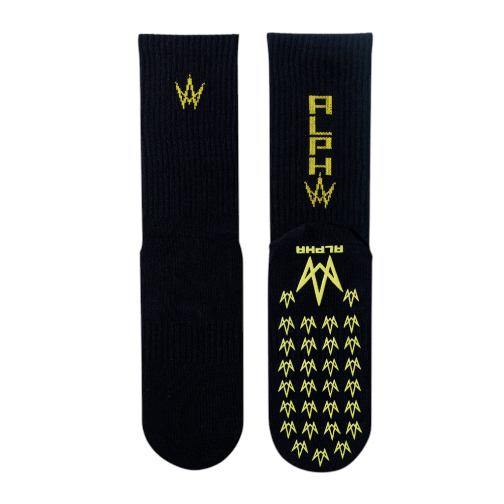 ALPHA Trainer Socks(Regular Grip Socks) (BLACK)