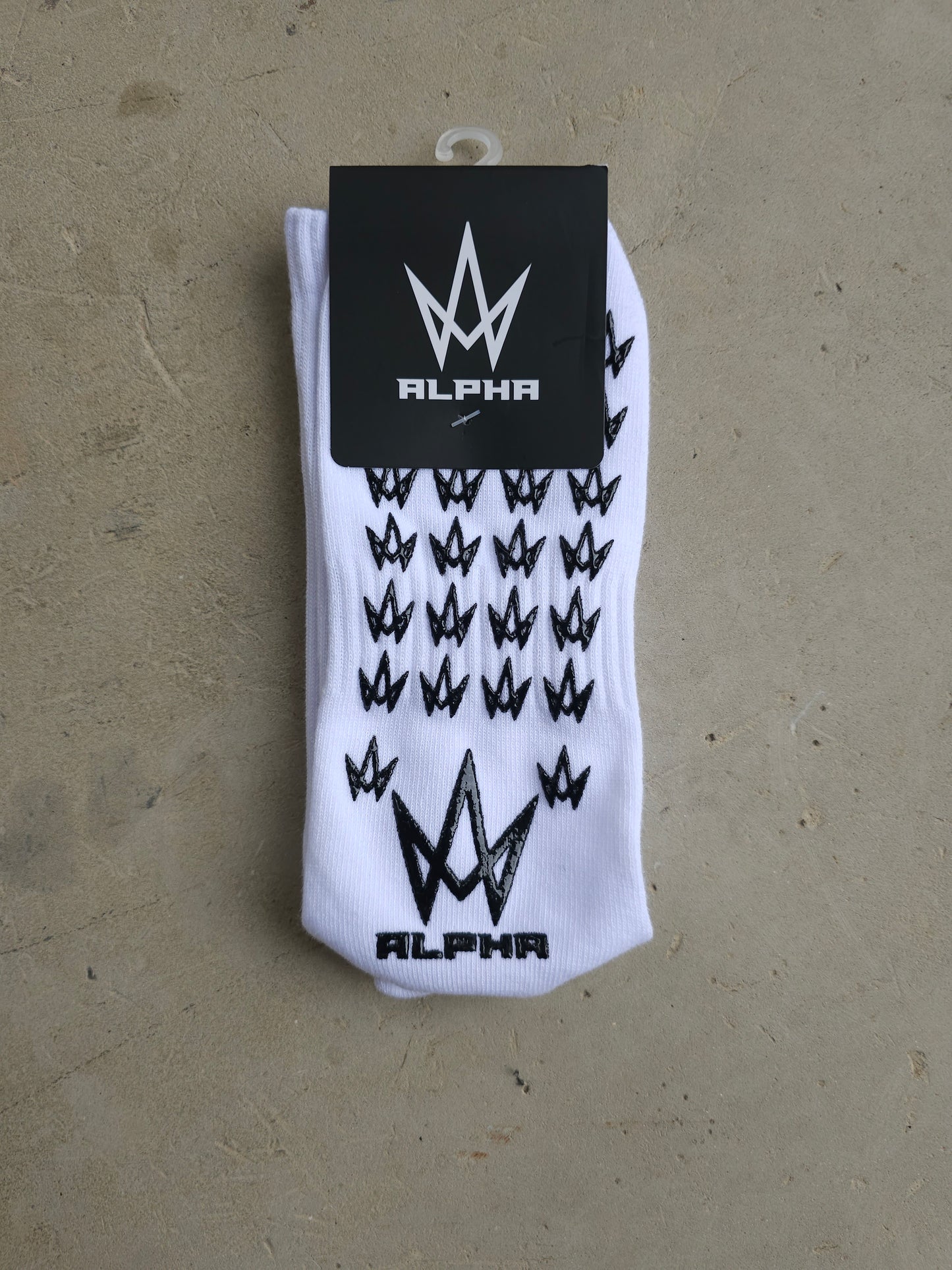 ALPHA TRAINERS SOCKS (Regular Grip Socks) (WHITE)