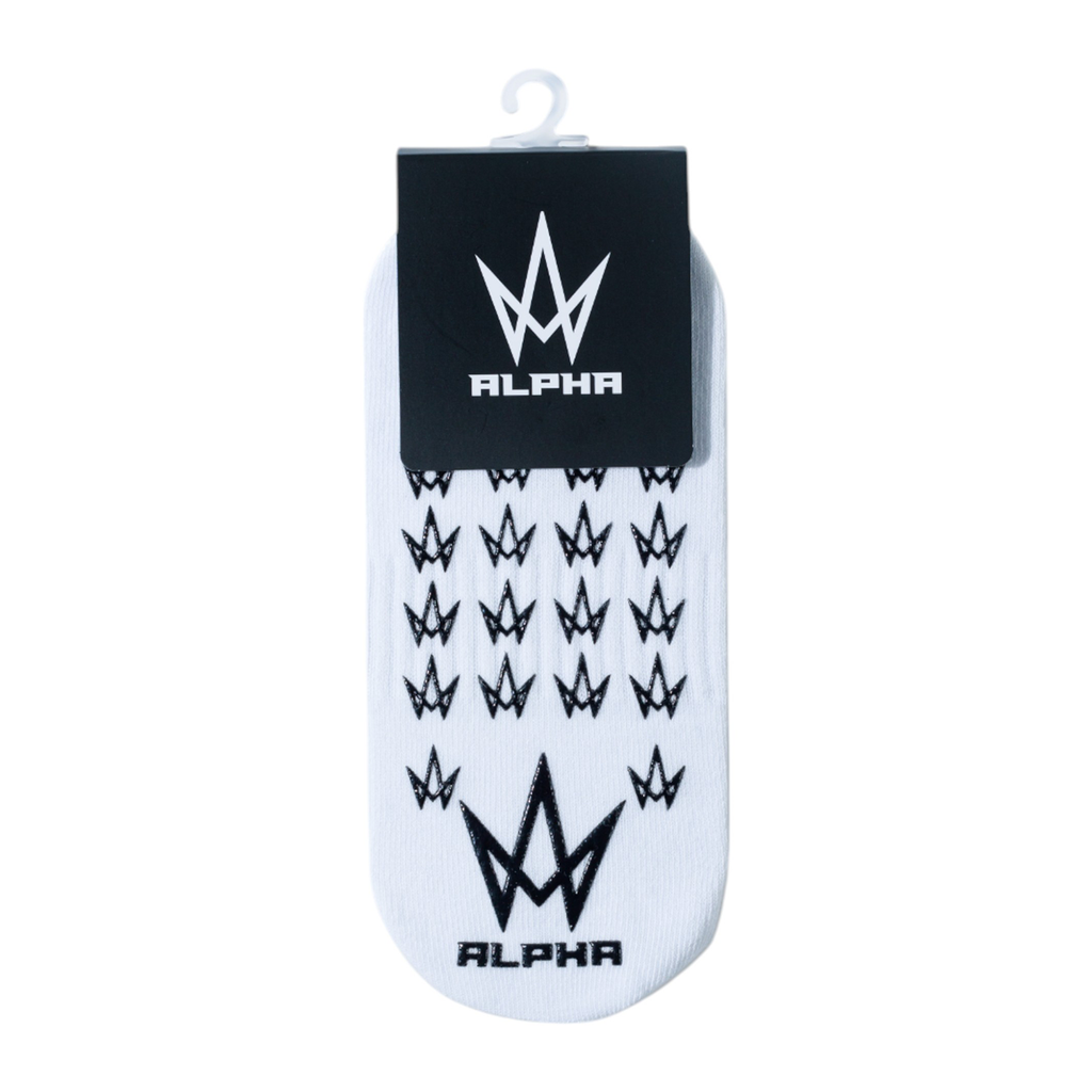 ALPHA Trainer Socks (Regular Grip Socks) (WHITE)